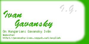 ivan gavansky business card